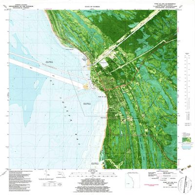YellowMaps Port St Joe FL topo map, 1:24000 Scale, 7.5 X 7.5 Minute, Historical, 1982, Updated 1983, 27.9 x 23 in - Polypropylene