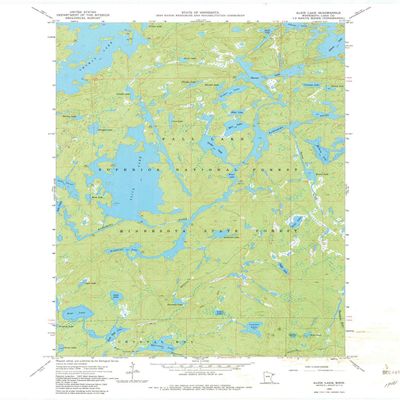 YellowMaps Alice Lake MN topo map, 1:24000 Scale, 7.5 X 7.5 Minute, Historical, 1960, Updated 1982, 27.23 x 21.53 in - Tyvek