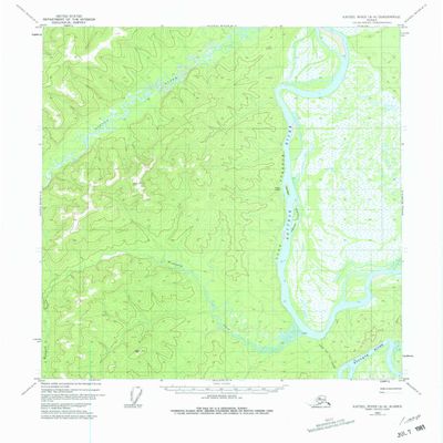 YellowMaps Kateel River A 4 AK topo map, 1:63360 Scale, 15 X 15 Minute, Historical, 1952, Updated 1981, 21.8 x 18 in - Polypropylene