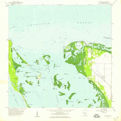 YellowMaps Bokeelia FL topo map, 1:24000 Scale, 7.5 X 7.5 Minute, Historical, 1958, Updated 1959, 26.8 x 24 in - Polypropylene