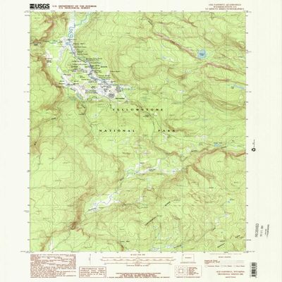 YellowMaps Old Faithful WY topo map, 1:24000 Scale, 7.5 X 7.5 Minute, Historical, 1986, Updated 1986, 26.8 x 21.3 in - Tyvek