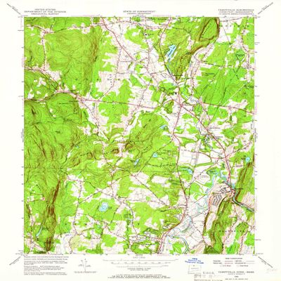 YellowMaps Tariffville CT topo map, 1:24000 Scale, 7.5 X 7.5 Minute, Historical, 1956, Updated 1966, 27 x 20.8 in - Polypropylene