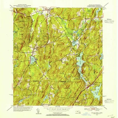 YellowMaps Wales MA topo map, 1:31680 Scale, 7.5 X 7.5 Minute, Historical, 1952, Updated 1954, 20.8 x 17 in - Polypropylene
