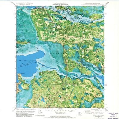 YellowMaps Federal Dam MN topo map, 1:24000 Scale, 7.5 X 7.5 Minute, Historical, 1971, Updated 1974, 27.23 x 21.53 in - Tyvek