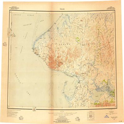 Teller AK topo map, 1:250000 Scale, 1 X 4 Degree, Historical, 1950, Updated 1956, 23.3 x 34.7 in - Polypropylene