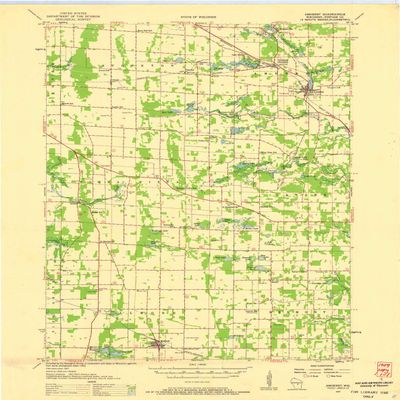 YellowMaps Amherst WI topo map, 1:48000 Scale, 15 X 15 Minute, Historical, 1957, Updated 1959, 27.19 x 21.51 in - Polypropylene
