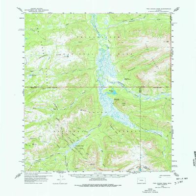 YellowMaps Two Ocean Pass WY topo map, 1:62500 Scale, 15 X 15 Minute, Historical, 1959, Updated 1977, 21.8 x 16.9 in - Tyvek
