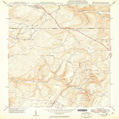 YellowMaps Accident MD topo map, 1:24000 Scale, 7.5 X 7.5 Minute, Historical, 1949, Updated 1949, 26.8 x 20.7 in - Tyvek