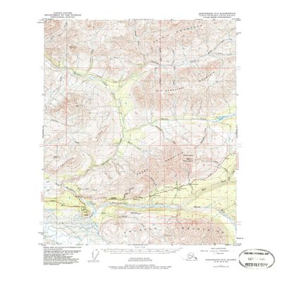 YellowMaps Anchorage D 2 AK topo map, 1:63360 Scale, 15 X 15 Minute, Historical, 1948, Updated 1986, 21.8 x 18 in - Tyvek