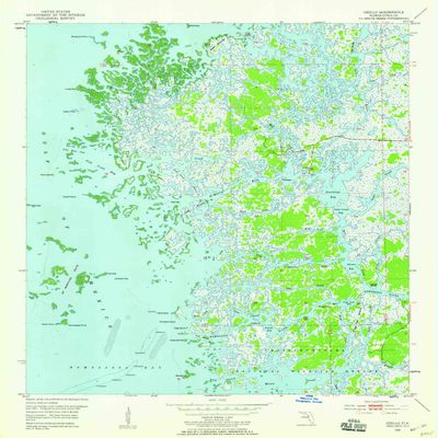 Ozello FL topo map, 1:24000 Scale, 7.5 X 7.5 Minute, Historical, 1954, Updated 1959, 26.8 x 22.9 in - Tyvek