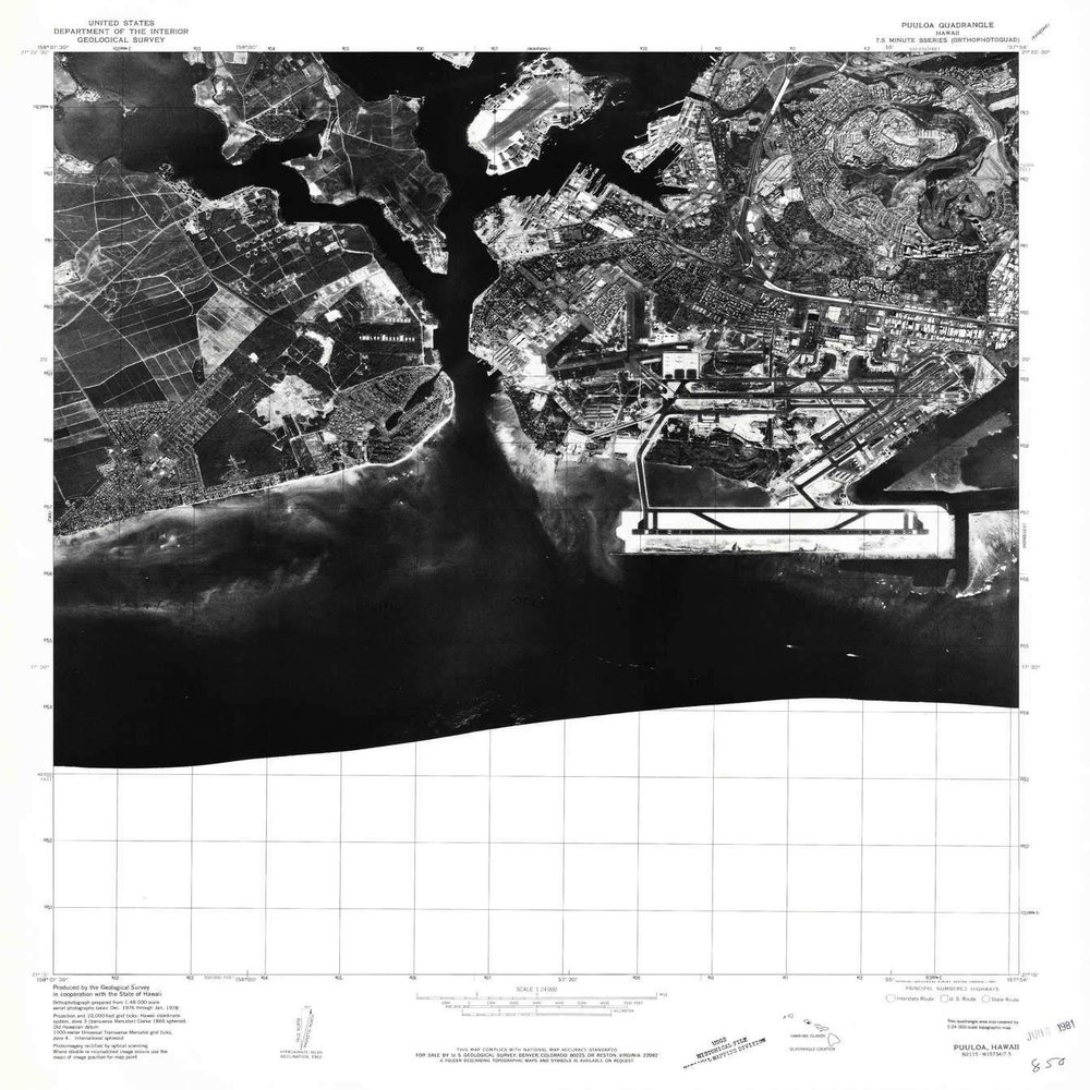 YellowMaps Puuloa HI topo map, 1:24000 Scale, 7.5 X 7.5 Minute, Historical, 1981, Updated 1981, 26.8 x 24 in - Polypropylene