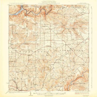 YellowMaps Tionesta PA topo map, 1:62500 Scale, 15 X 15 Minute, Historical, 1924, 19.7 x 16 in - Polypropylene