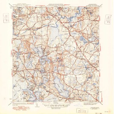YellowMaps Hanover MA topo map, 1:31680 Scale, 7.5 X 7.5 Minute, Historical, 1940, Updated 1949, 20.7 x 17 in - Polypropylene