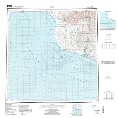 YellowMaps Nome AK topo map, 1:250000 Scale, 1 X 3 Degree, Historical, 1950, Updated 1986, 23.2 x 30.4 in - Tyvek
