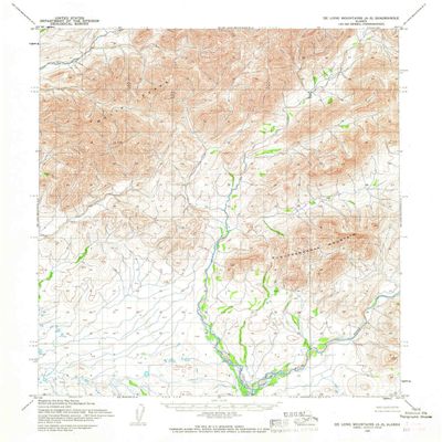 YellowMaps De Long Mountains A 3 AK topo map, 1:63360 Scale, 15 X 15 Minute, Historical, 1955, Updated 1967, 20.9 x 19.1 in - Polypropylene
