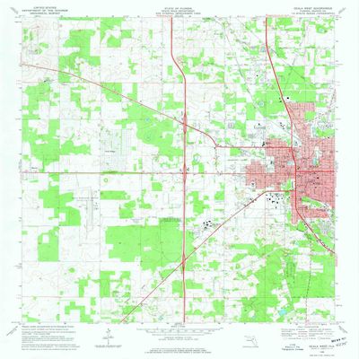 YellowMaps Ocala West FL topo map, 1:24000 Scale, 7.5 X 7.5 Minute, Historical, 1968, Updated 1977, 26.8 x 22.9 in - Polypropylene