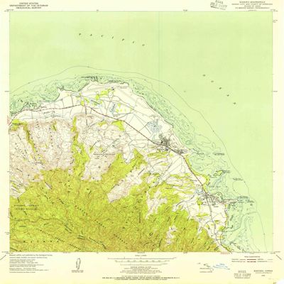 YellowMaps Kahuku HI topo map, 1:24000 Scale, 7.5 X 7.5 Minute, Historical, 1954, Updated 1955, 26.8 x 22.9 in - Polypropylene