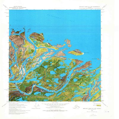 YellowMaps Beechey Point B 2 SW AK topo map, 1:24000 Scale, 7.5 X 7.5 Minute, Historical, 1970, Updated 1971, 29.7 x 24 in - Polypropylene