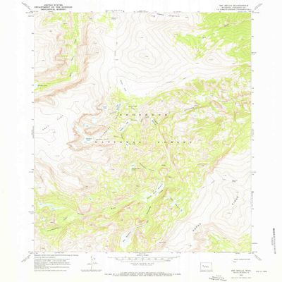 Ink Wells WY topo map, 1:24000 Scale, 7.5 X 7.5 Minute, Historical, 1968, Updated 1972, 26.9 x 21.7 in - Polypropylene