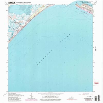 Wallops Island VA topo map, 1:24000 Scale, 7.5 X 7.5 Minute, Historical, 1965, Updated 1991, 27 x 22 in - Tyvek