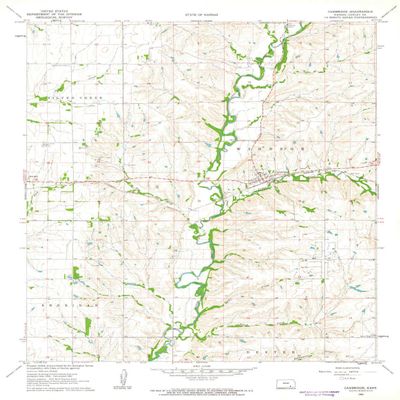 YellowMaps Cambridge KS topo map, 1:24000 Scale, 7.5 X 7.5 Minute, Historical, 1962, Updated 1963, 26.82 x 20.78 in - Tyvek