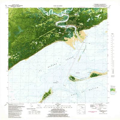 YellowMaps Carrabelle FL topo map, 1:24000 Scale, 7.5 X 7.5 Minute, Historical, 1981, Updated 1982, 28.8 x 24 in - Tyvek