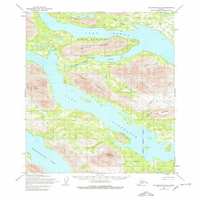 YellowMaps Dillingham B 8 AK topo map, 1:63360 Scale, 15 X 15 Minute, Historical, 1954, Updated 1980, 21.8 x 18 in - Polypropylene