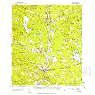 YellowMaps Anson ME topo map, 1:62500 Scale, 15 X 15 Minute, Historical, 1955, Updated 1957, 20.7 x 16.9 in - Tyvek
