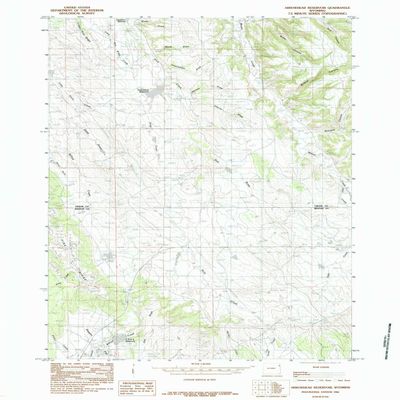 YellowMaps Arrowhead Reservoir WY topo map, 1:24000 Scale, 7.5 X 7.5 Minute, Historical, 1984, Updated 1984, 26.8 x 21.6 in - Polypropylene