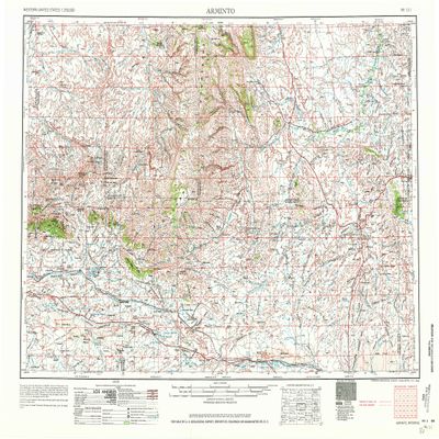 YellowMaps Arminto WY topo map, 1:250000 Scale, 1 X 2 Degree, Historical, 1962, Updated 1962, 22.1 x 29.1 in - Polypropylene