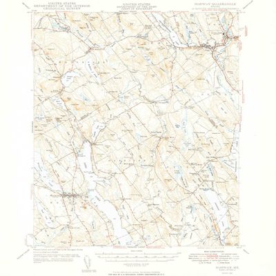 YellowMaps Norway ME topo map, 1:62500 Scale, 15 X 15 Minute, Historical, 1949, 20.7 x 17 in - Polypropylene