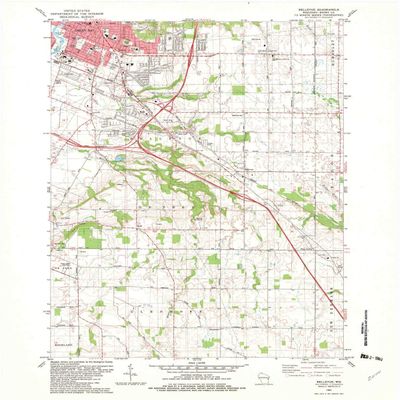 Bellevue WI topo map, 1:24000 Scale, 7.5 X 7.5 Minute, Historical, 1982, Updated 1982, 27.13 x 22.33 in - Tyvek