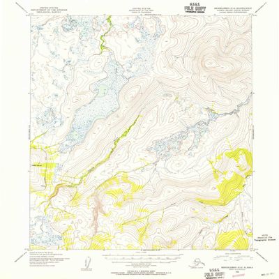 YellowMaps Bendeleben C 2 AK topo map, 1:63360 Scale, 15 X 15 Minute, Historical, 1950, Updated 1955, 20.7 x 18 in - Polypropylene