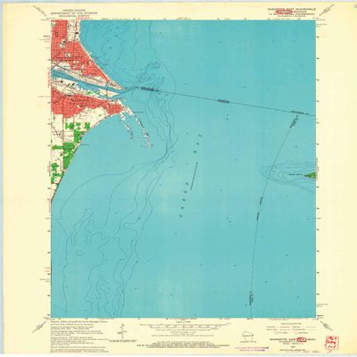 YellowMaps Marinette East WI topo map, 1:24000 Scale, 7.5 X 7.5 Minute, Historical, 1963, Updated 1964, 27.32 x 21.81 in - Tyvek