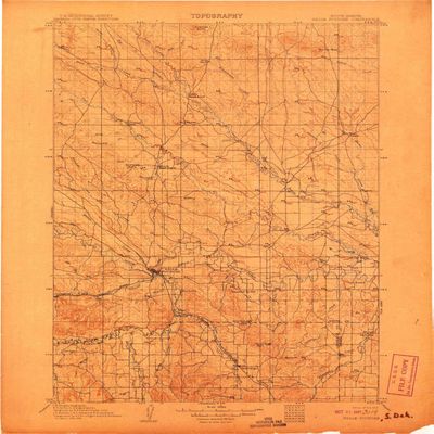 YellowMaps Belle Fourche SD topo map, 1:125000 Scale, 30 X 30 Minute, Historical, 1907, 20.1 x 16.7 in - Tyvek