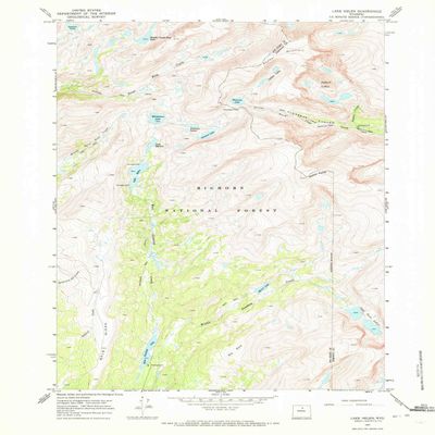 YellowMaps Lake Helen WY topo map, 1:24000 Scale, 7.5 X 7.5 Minute, Historical, 1967, Updated 1972, 27 x 21.7 in - Tyvek