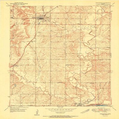 YellowMaps Tonganoxie KS topo map, 1:24000 Scale, 7.5 X 7.5 Minute, Historical, 1951, 27.04 x 21.01 in - Tyvek