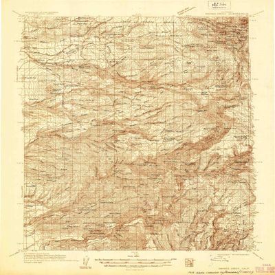 YellowMaps Paynes Creek CA topo map, 1:96000 Scale, 30 X 30 Minute, Historical, 1935, 26.8 x 21.4 in - Polypropylene