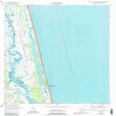 YellowMaps South Ponte Vedra Beach FL topo map, 1:24000 Scale, 7.5 X 7.5 Minute, Historical, 1952, Updated 1988, 26.9 x 22 in - Tyvek