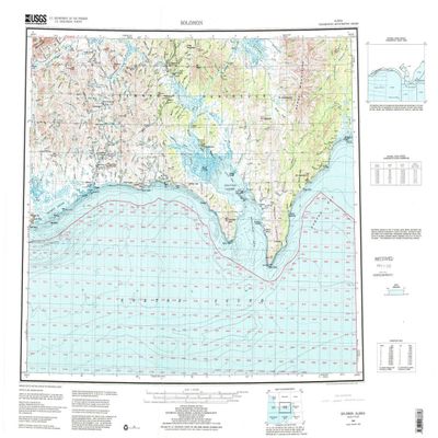 YellowMaps Solomon AK topo map, 1:250000 Scale, 1 X 3 Degree, Historical, 1950, Updated 1985, 22.9 x 30.7 in - Tyvek