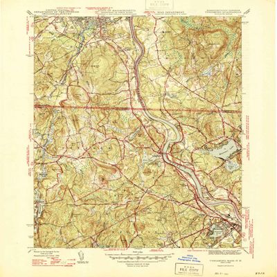 YellowMaps Tyngsboro NH topo map, 1:31680 Scale, 7.5 X 7.5 Minute, Historical, 1946, 20.7 x 17 in - Polypropylene