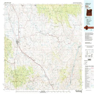 YellowMaps Baker OR topo map, 1:100000 Scale, 30 X 60 Minute, Historical, 1981, Updated 1981, 24.1 x 37.9 in - Tyvek