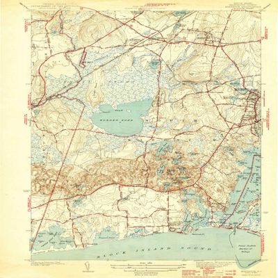YellowMaps Kingston RI topo map, 1:31680 Scale, 7.5 X 7.5 Minute, Historical, 1944, 21.8 x 15.7 in - Tyvek