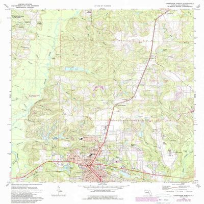 YellowMaps Crestview North FL topo map, 1:24000 Scale, 7.5 X 7.5 Minute, Historical, 1973, Updated 1987, 26.9 x 21.9 in - Polypropylene