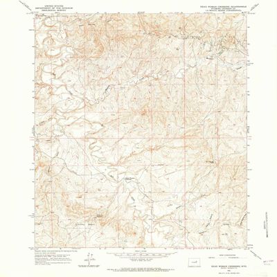 YellowMaps Dead Woman Crossing WY topo map, 1:24000 Scale, 7.5 X 7.5 Minute, Historical, 1961, Updated 1965, 26.9 x 21.7 in - Polypropylene