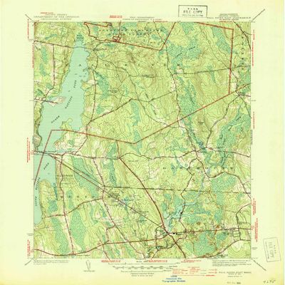 YellowMaps Fall River East MA topo map, 1:31680 Scale, 7.5 X 7.5 Minute, Historical, 1944, 20.8 x 17 in - Polypropylene