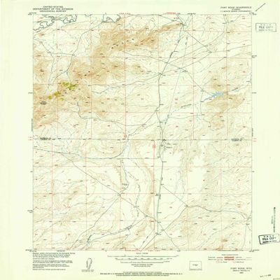 YellowMaps Fort Ridge WY topo map, 1:24000 Scale, 7.5 X 7.5 Minute, Historical, 1951, Updated 1953, 27.1 x 21.6 in - Tyvek