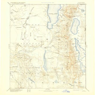 YellowMaps Alturas CA topo map, 1:250000 Scale, 1 X 1 Degree, Historical, 1892, Updated 1931, 19.8 x 16.6 in - Polypropylene