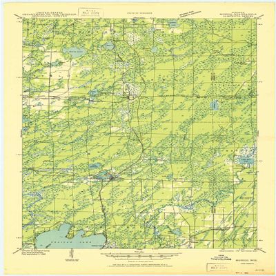 YellowMaps Monico WI topo map, 1:48000 Scale, 15 X 15 Minute, Historical, 1950, 27.36 x 18.85 in - Polypropylene