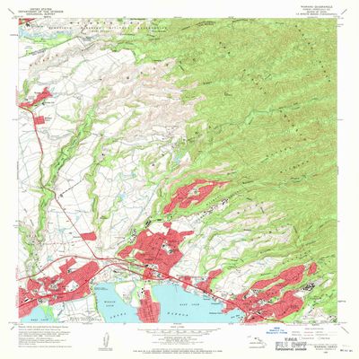 YellowMaps Waipahu HI topo map, 1:24000 Scale, 7.5 X 7.5 Minute, Historical, 1968, Updated 1971, 26.8 x 24 in - Tyvek